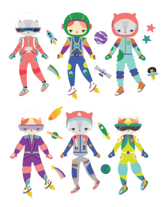 Mudpuppy μαγνητικο παιχνιδι συνθεσης γατες αστροναυτες BER-356803