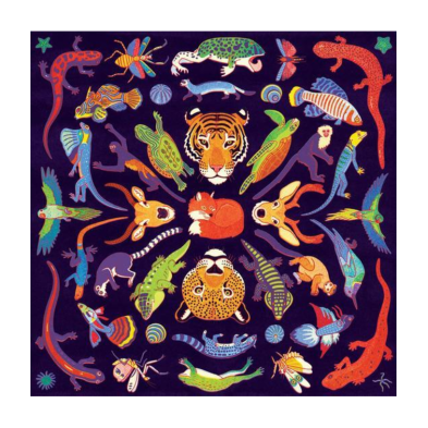 Mudpuppy. Παζλ 500 κομματιών καλειδοσκοπικό "Άγρια ζώα" BER-356974