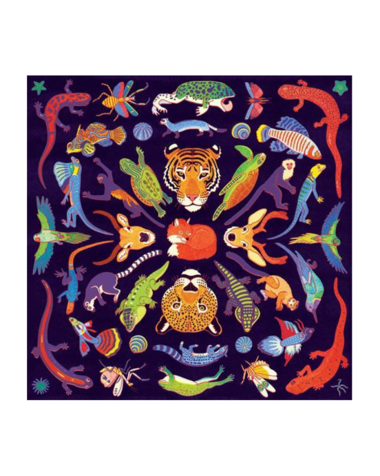 Mudpuppy. Παζλ 500 κομματιών καλειδοσκοπικό "Άγρια ζώα" BER-356974