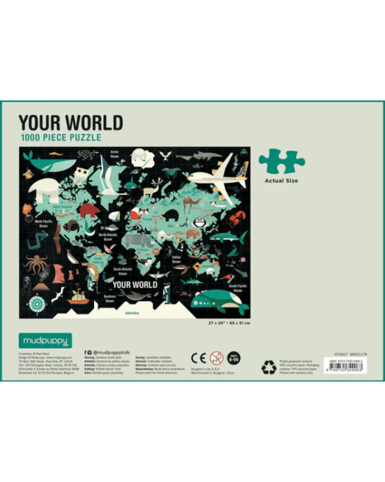 Παζλ Με 1000 Κομμάτια Mudpuppy Ο Κόσμος 8+ Ετών  BER-354906
