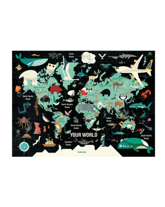 Παζλ Με 1000 Κομμάτια Mudpuppy Ο Κόσμος 8+ Ετών  BER-354906