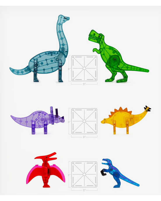 Magna-Tiles Μαγνητικό Παιχνίδι Δεινόσαυροι XL 50 κομματιών 3+ Ετών