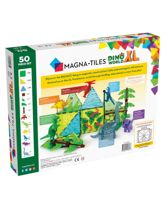 Magna-Tiles Μαγνητικό Παιχνίδι Δεινόσαυροι XL 50 κομματιών 3+ Ετών