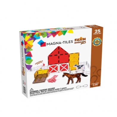 Magna-Tiles  Μαγνητικό Παιχνίδι Κατασκευών Farm Animals 25τμχ. για 3+ 22125