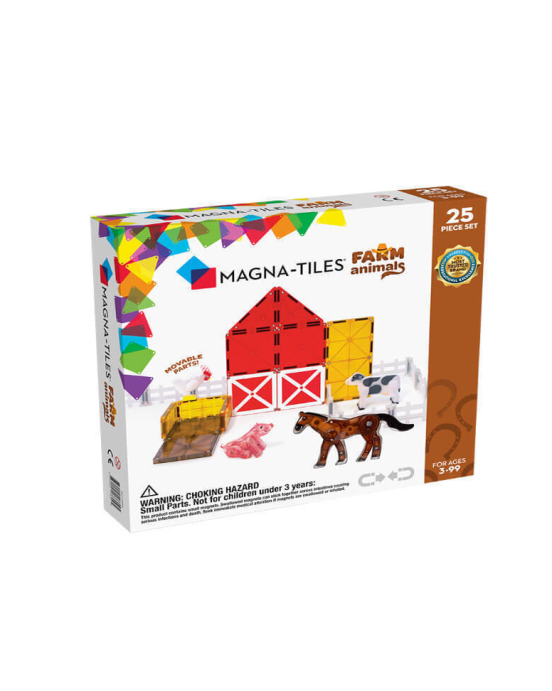 Magna-Tiles  Μαγνητικό Παιχνίδι Κατασκευών Farm Animals 25τμχ. για 3+ 22125