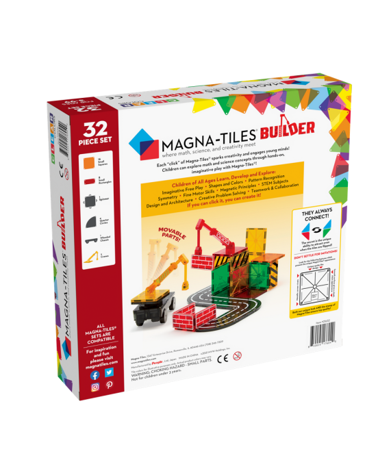 Magna Tiles Μαγνητικό Παιχνίδι 32 κομματιών Builder 21632