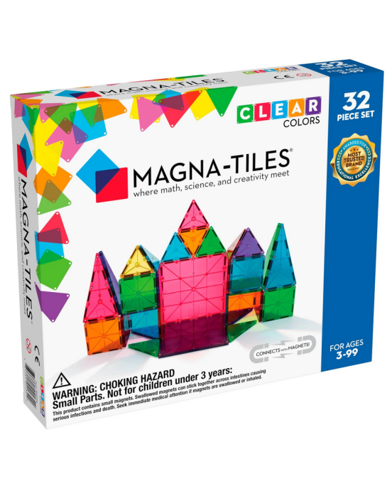 Magna-Tiles Μαγνητικά Πλακίδια Clear Colors 32τμχ 02132