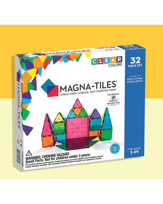 Magna-Tiles Μαγνητικά Πλακίδια Clear Colors 32τμχ 02132