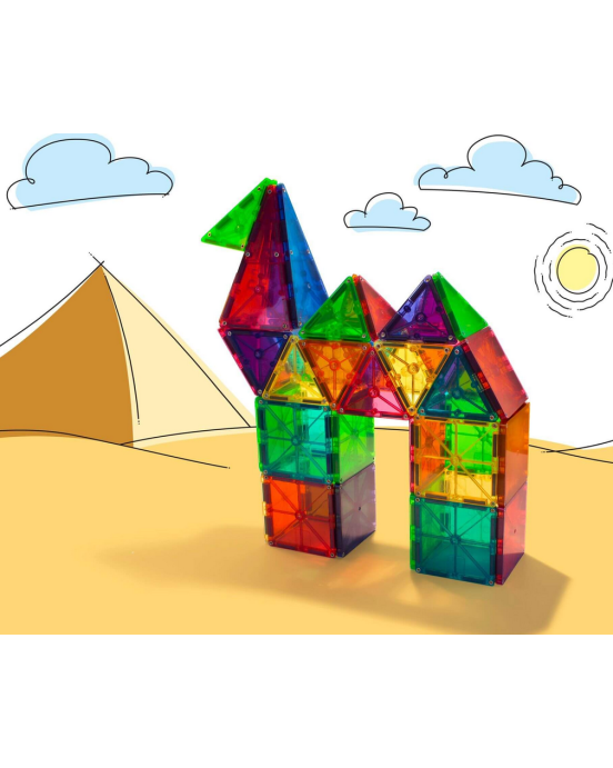 Magna-Tiles Μαγνητικό Παιχνίδι 100 κομματιών Clear Colors 04300
