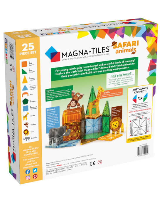 Magna Tiles Μαγνητικό Παιχνίδι 25 κομματιών Safari 20925