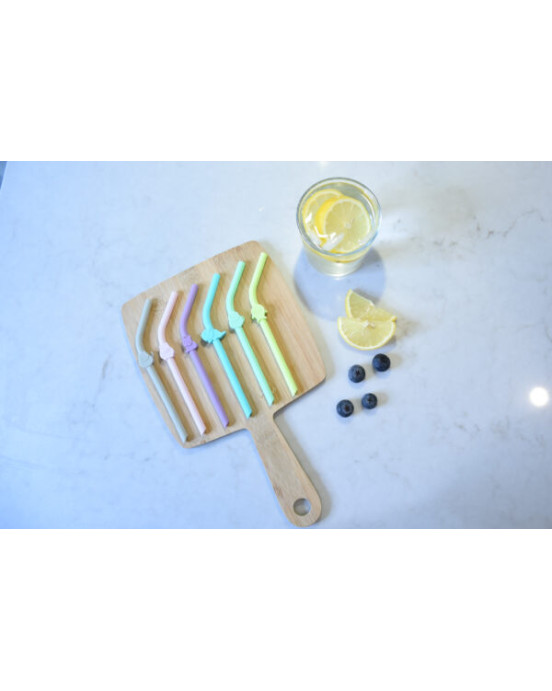 Melii  6 καλαμάκια σιλικόνης πολλαπλών χρήσεων MEL18100