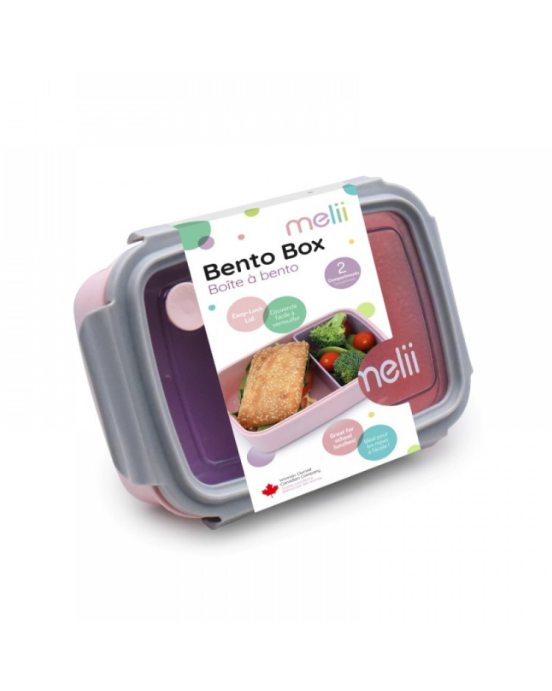 Melii Παιδικό Δοχείο Φαγητού Bento 2 θέσεων 880ml Pink-Purple MEL21800 