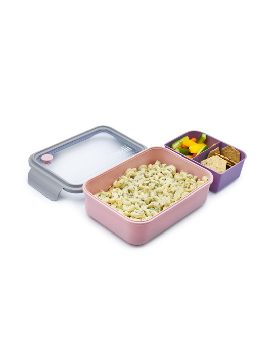 Melii Παιδικό Δοχείο Φαγητού Bento 2 θέσεων 880ml Pink-Purple MEL21800 