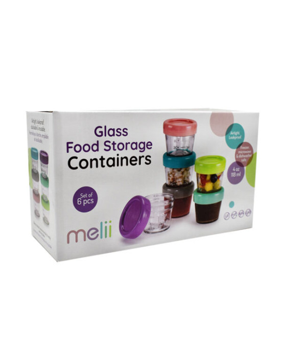 Melii – Γυάλινα δοχεία φαγητού 6τμχ. 118ml MEL16600 