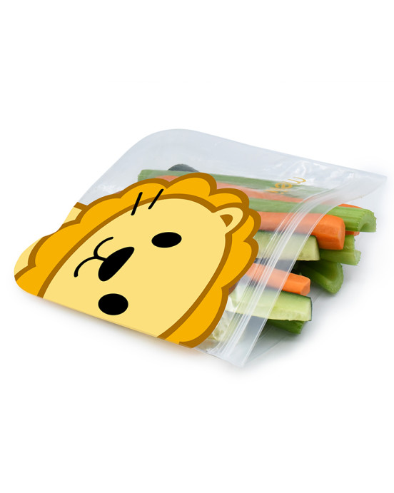 Melii  Επαναχρησιμοποιούμενα Τσαντάκια Για Σνακ 2 Dino + 2 Lion MEL21230