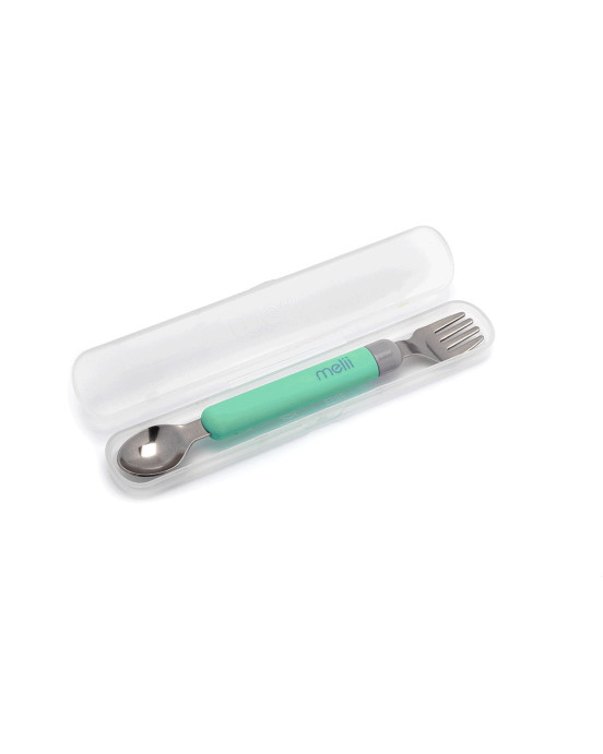 Melii  Κουταλοπίρουνο Spork On the Go (σε θήκη) – Mint/Grey MEL11250