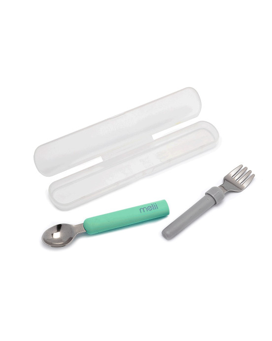 Melii  Κουταλοπίρουνο Spork On the Go (σε θήκη) – Mint/Grey MEL11250