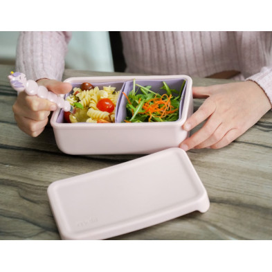 Melii Bento Σιλικόνης 2 Θέσεων 700ml pink MEL22300