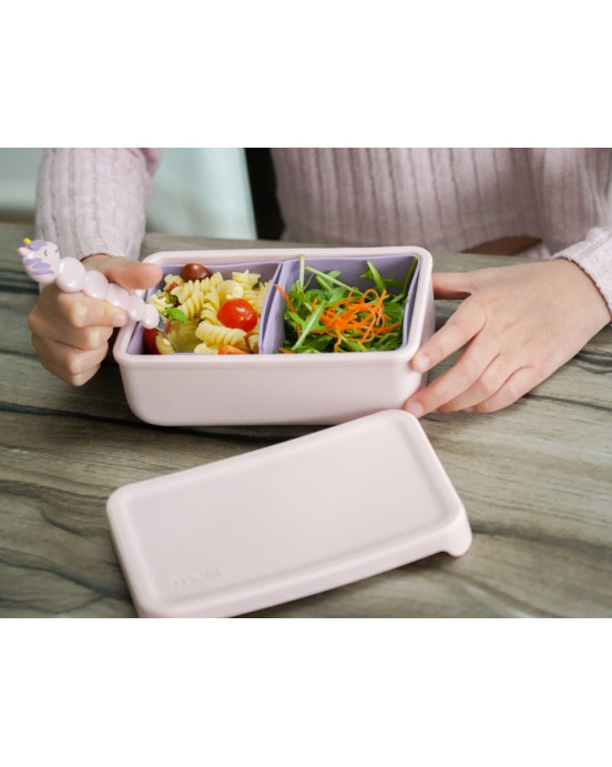 Melii Bento Σιλικόνης 2 Θέσεων 700ml pink MEL22300