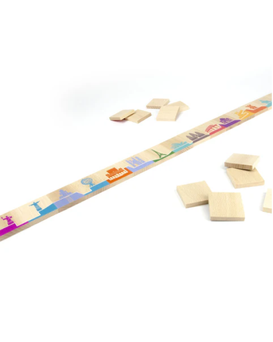 Milaniwood Ξύλινο επιτραπέζιο παιχνίδι «Ντόμινο του κόσμου»  MIL-DMNG-001 