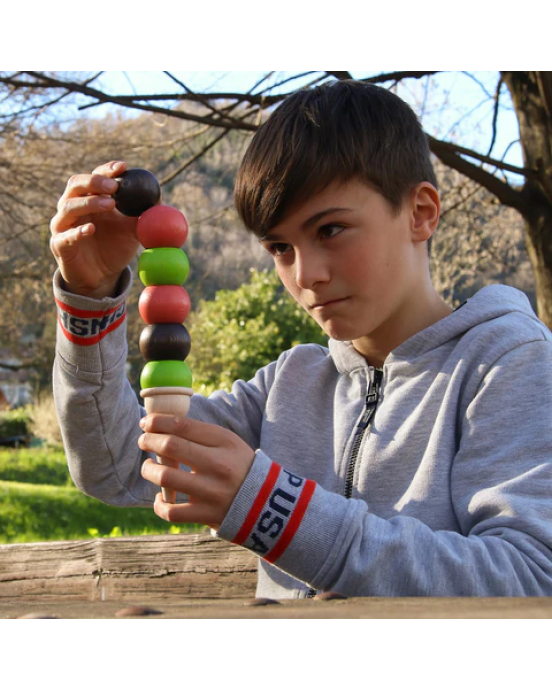 Milaniwood Ξύλινο παιχνίδι ισορροπίας - παγωτό χωνάκι Splash  MIL-MSPS0-001 