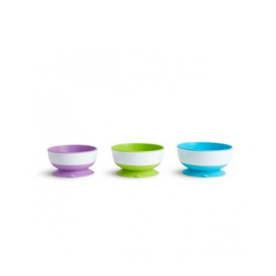 Munchkin Πολύχρωμα Μπωλ Φαγητού με Βεντούζα 6m+ Blue/Purple 3τμχ 1107502