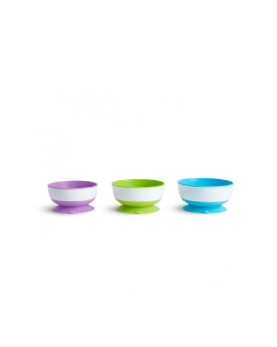 Munchkin Πολύχρωμα Μπωλ Φαγητού με Βεντούζα 6m+ Blue/Purple 3τμχ 1107502