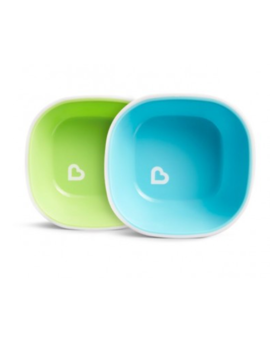 Munchkin Μπολ με αντιολισθητική βάση μπλε πράσινο 2 Τεμάχια 12446b