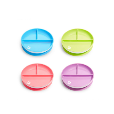 Munchkin Παιδικό Πιάτο με Βεντούζα  και χωρίσματα Ροζ 11213-1