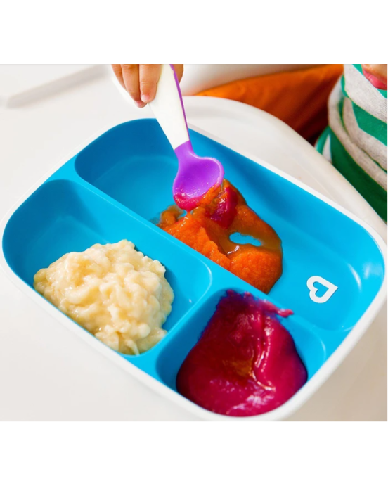 Munchkin Δίσκος Φαγητού με Αντιολισθητική Βάση 2 τμx Μπλε /Πράσινο  12448a