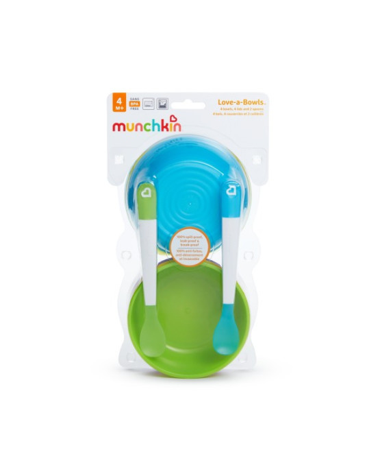Μunchkin Μπολ Μεταφοράς 4τμχ. & Κουτάλι Σιλικόνης 2τμχ.12106