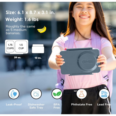 OmieBox® UP Δοχείο φαγητού -Θερμός Graphite OMUP09