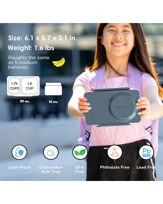 OmieBox® UP Δοχείο φαγητού -Θερμός Graphite OMUP09