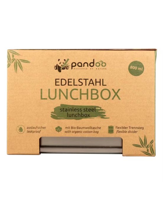 Pandoo δοχείο φαγητού με χώρισμα από ανοξείδωτο ατσάλι | 800ml 