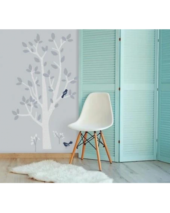 Room Mates Αυτοκόλλητα τοίχου Δέντρο λευκό-γκρι RΜΚ3500