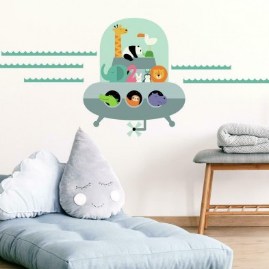 RoomMates Αυτοκόλλητα τοίχου "Ζωάκια-ufo" RΜΚ4116