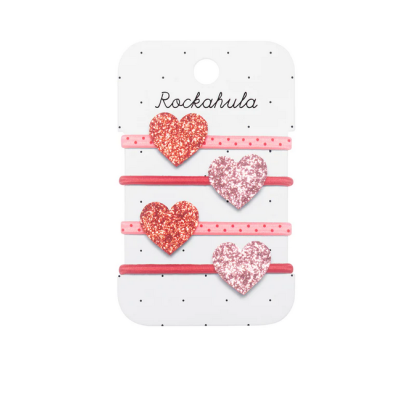 Rockahula Παιδικά λαστιχάκια καρδούλες γκλίτερ H2378R