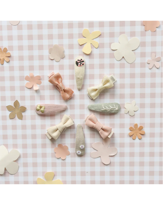 Linen Mini Bow Clips H2154P