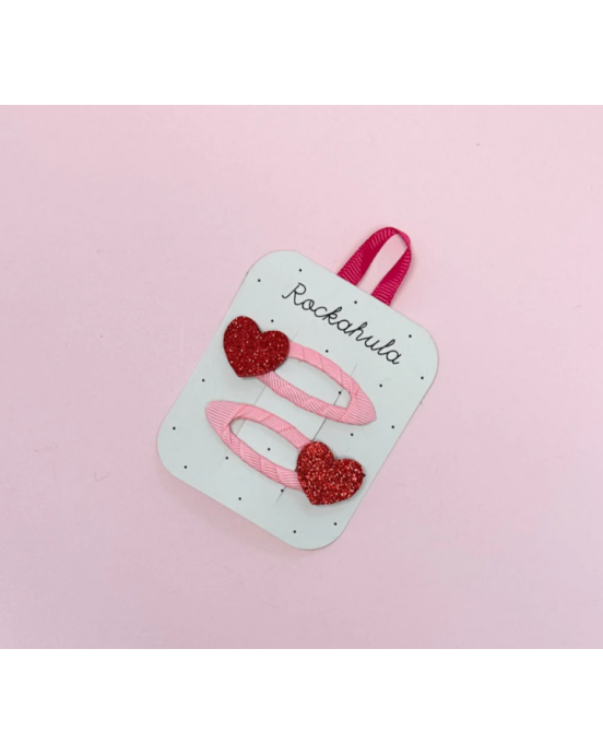 Love Heart Glitter Clips H1990R