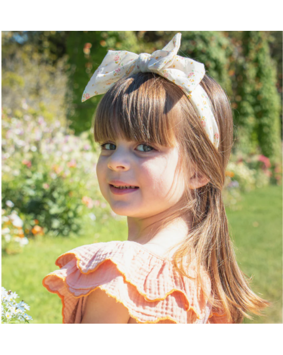 Tiny Blossom Double Bow Headband H2359W
