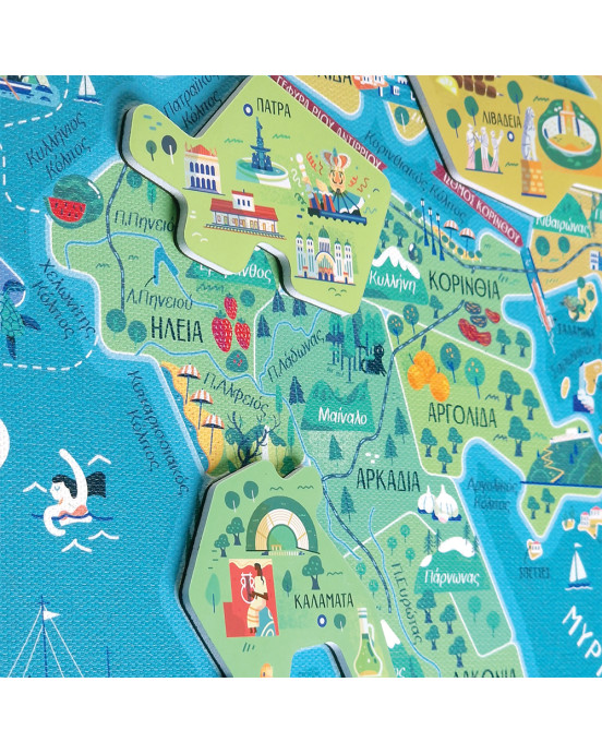 Svoora χάρτης με μαγνητικό παζλ "Ταξιδεύοντας στην Ελλάδα"