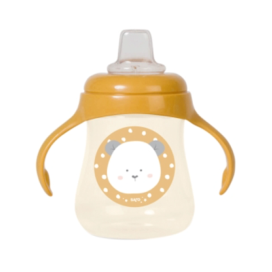 Saro Ποτηράκι Εκπαιδευτικό Panda Ώχρα 250ml.6+Μ 51402