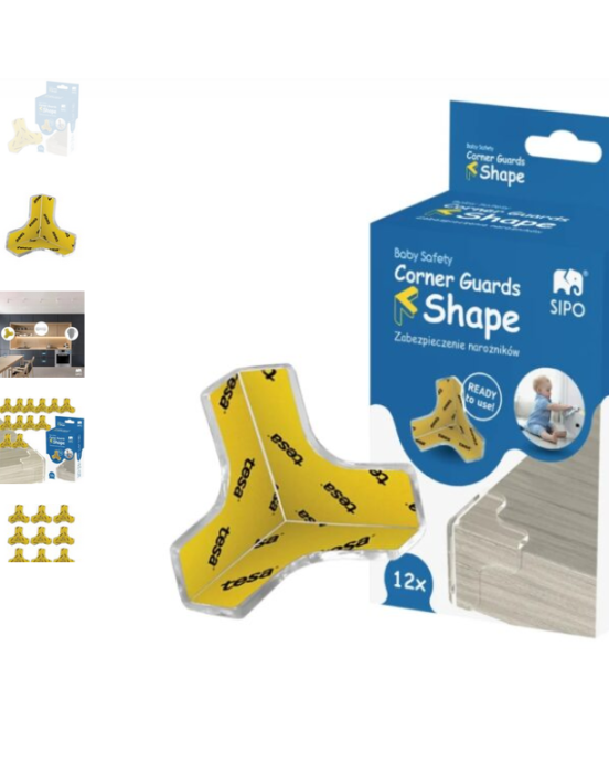 Sipo Προστατευτικά γωνιών Τύπου Τ Διάφανα (12τμχ) SIP-SBS-EC55T