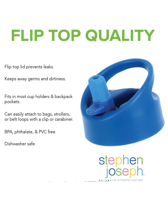 Stephen Joseph Πλαστικό Παγούρι με Καλαμάκι Sharks σε Γαλάζιο χρώμα 350ml SJ112280A