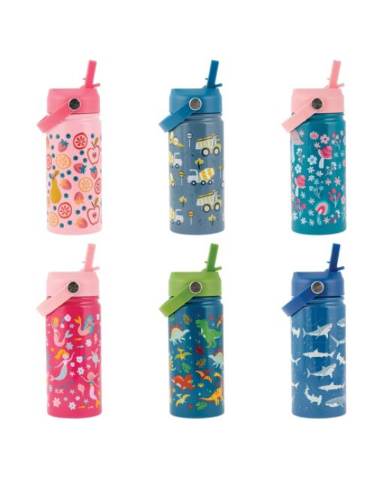 Stephen Joseph Παιδικό Ανοξείδωτο Παγούρι Θερμός με Δύο Καλαμάκια & Βουρτσάκι Καθαρισμού, Shark SJ950280