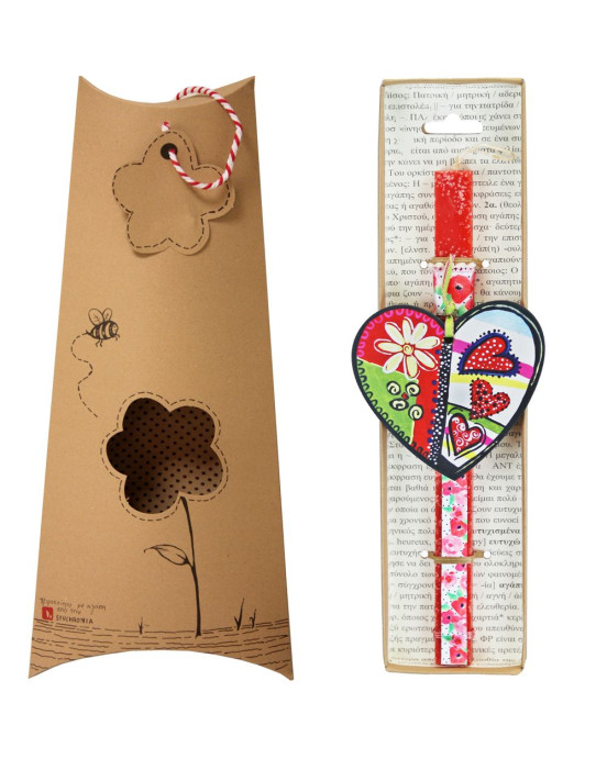 Synchronia Λαμπάδα Καρδιά bloom - Κοραλλί LA23022A