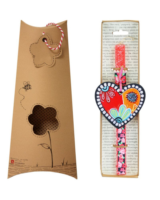 Synchronia Λαμπάδα Καρδιά bloom - Τριανταφυλλί LA23022B