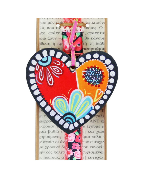 Synchronia Λαμπάδα Καρδιά bloom - Τριανταφυλλί LA23022B