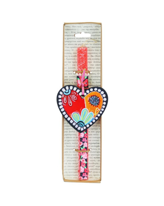 Synchronia Λαμπάδα Καρδιά bloom - Τριανταφυλλί LA23022B