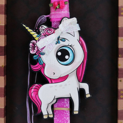 Synchronia Λαμπάδα Μονόκερος - Flowers LA23039A